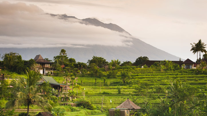 Bali indonésie sidemen rizière