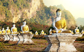 Bouddhas assis, Thailande