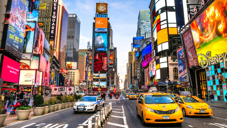 New York Times square taxi publicité